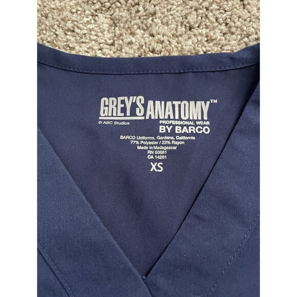 Grey's Anatomy Scrub Top Indigo Blue 4153 Mock Wrap Women's Size XS - Picture 4 of 10